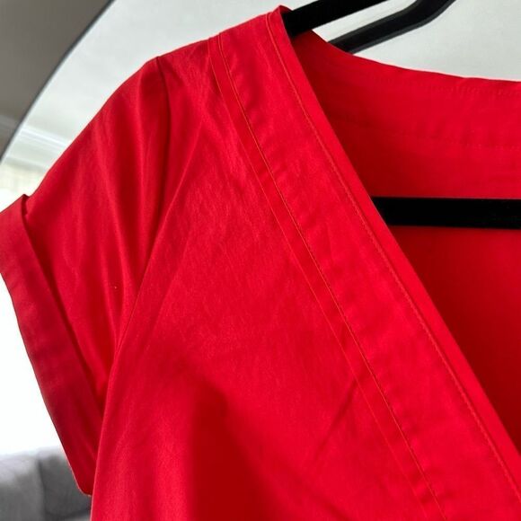 J. Crew Short Sleeve Cotton Poplin Midi Dres Size 0P - Picture 9 of 9